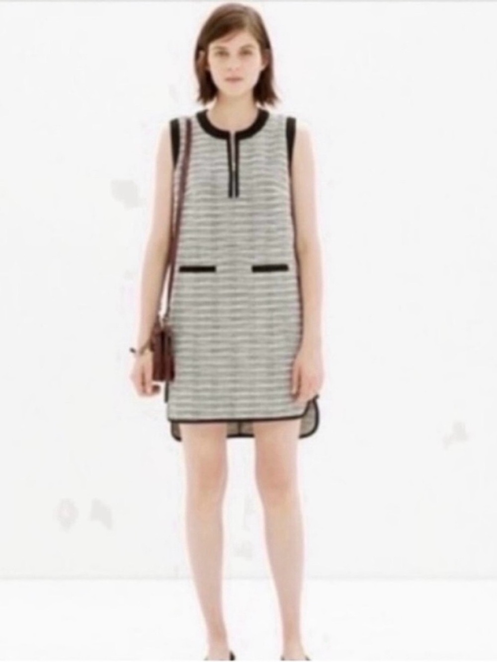 ❤️ NWT! MADEWELL Black and White Tweed Shift Dress - Size 8